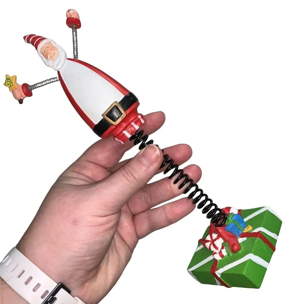Christmas Holiday Santa Claus Springy Bobble Head Desk Top Decoration